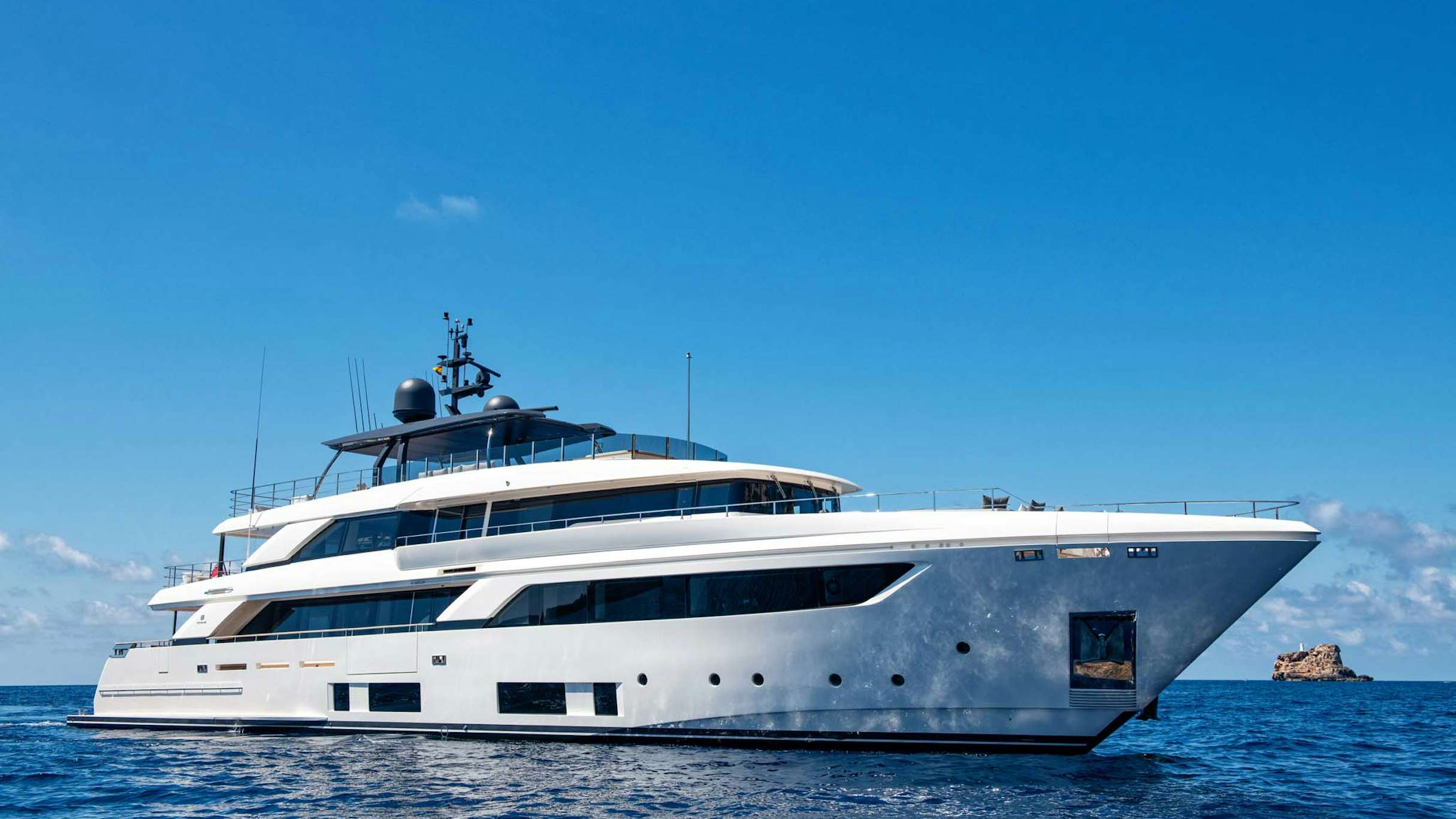 a white yacht in the water aboard PALOMA Yacht for Charter