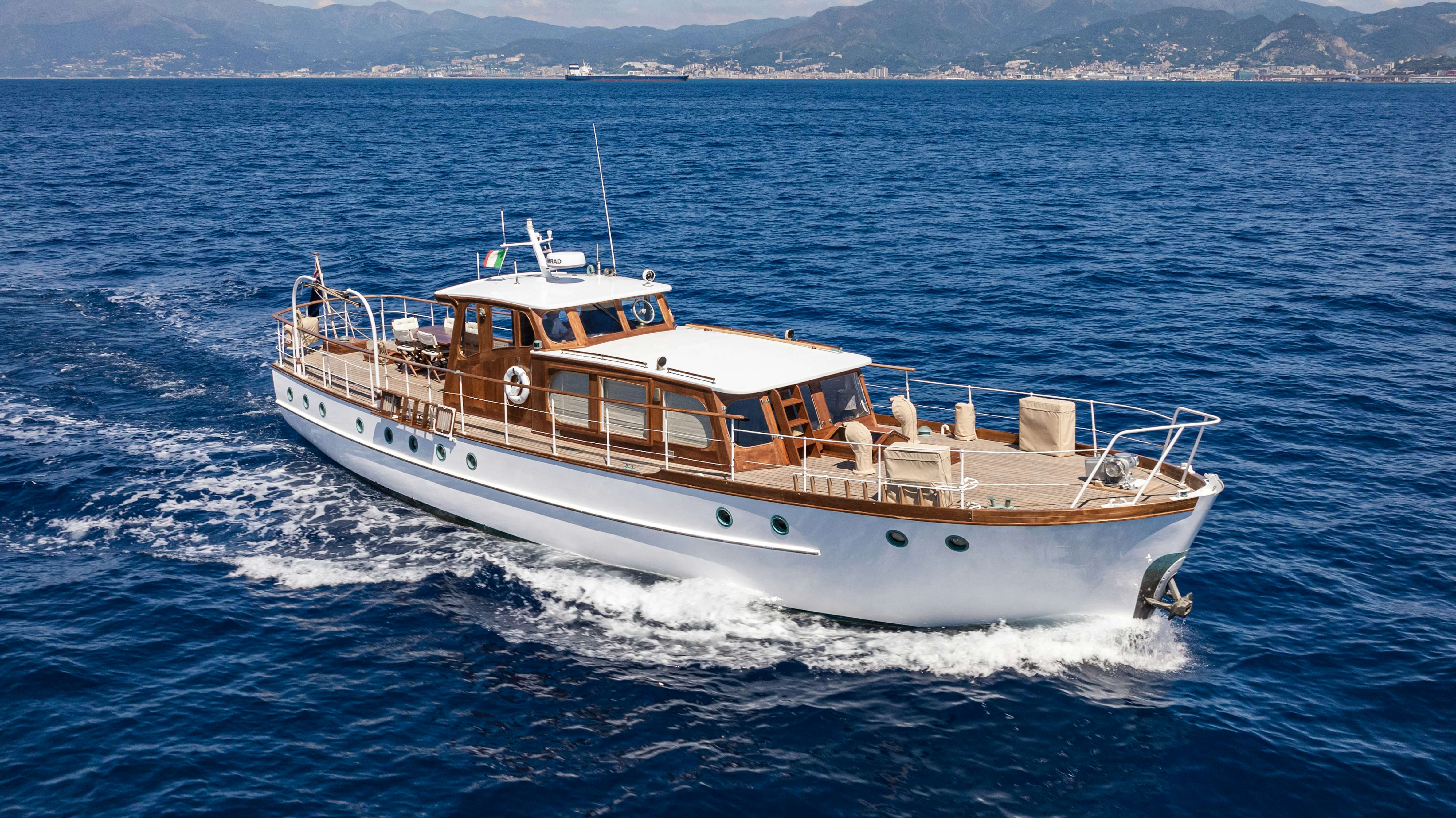 a boat on the water aboard SILVER LASS Yacht for Sale