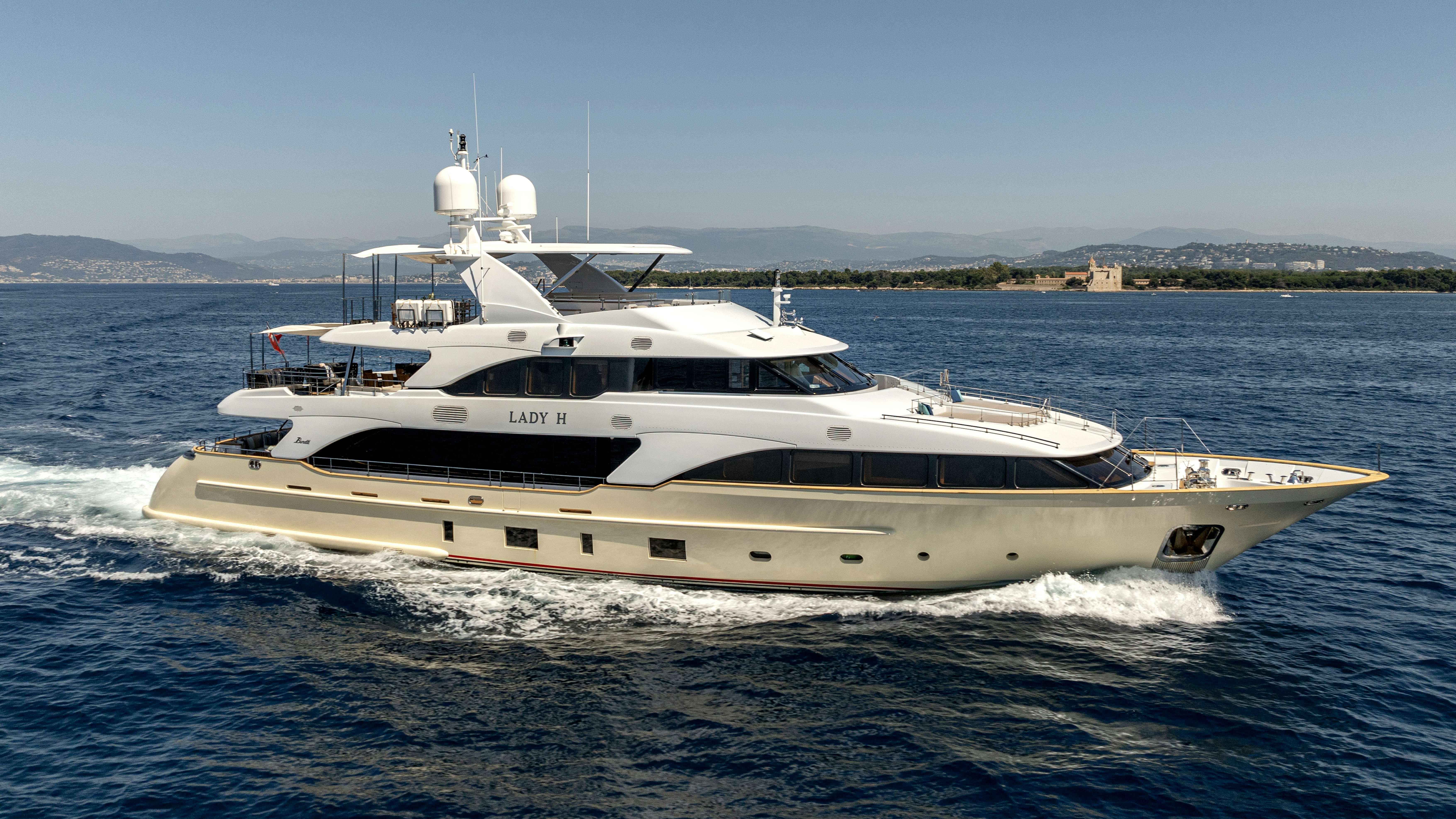 a boat on the water aboard LADY H Yacht for Sale