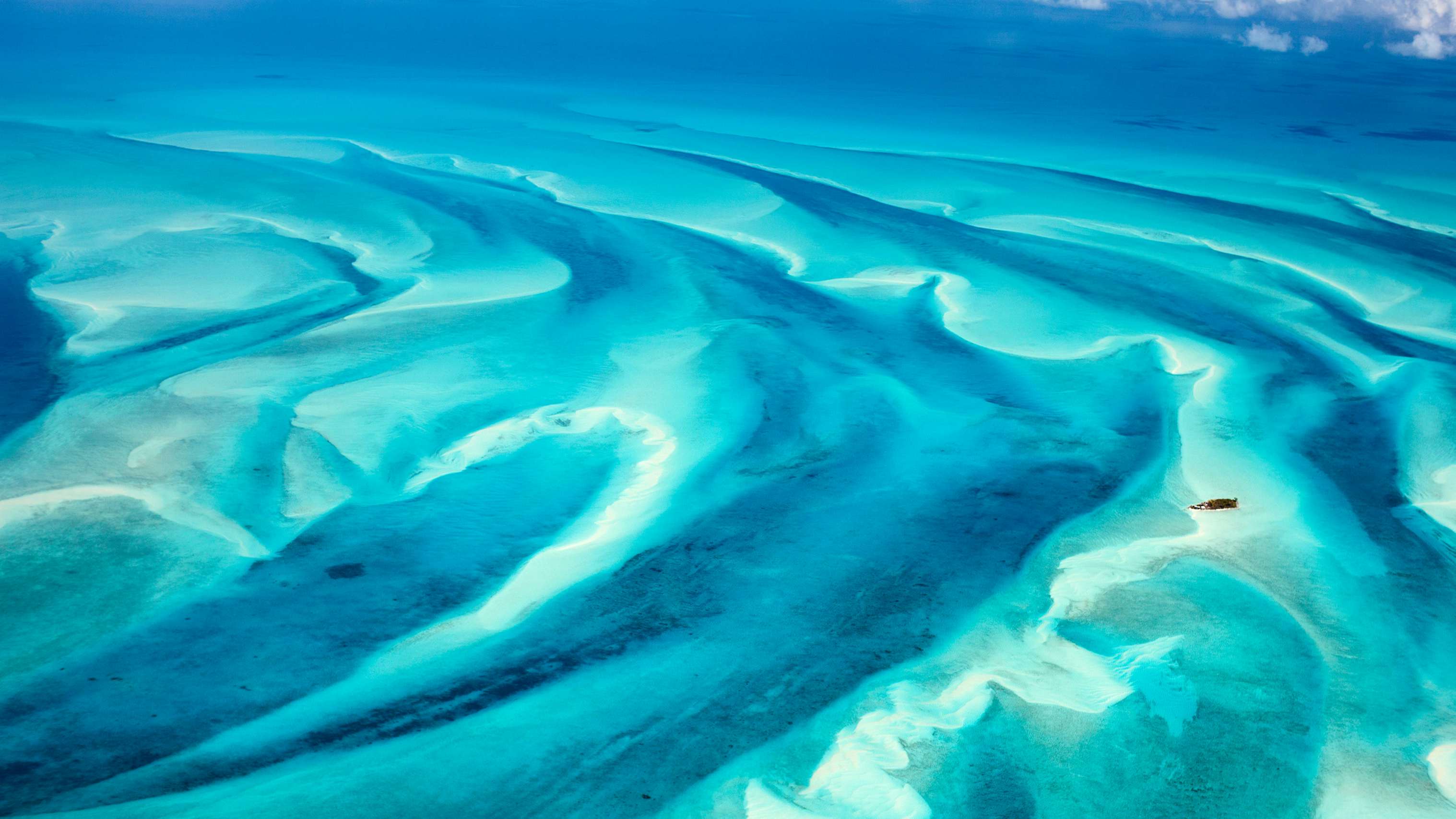 Bahamas Yacht Charter - Aerial view of the stunning water and sandbars off Eleuthera in The Bahamas