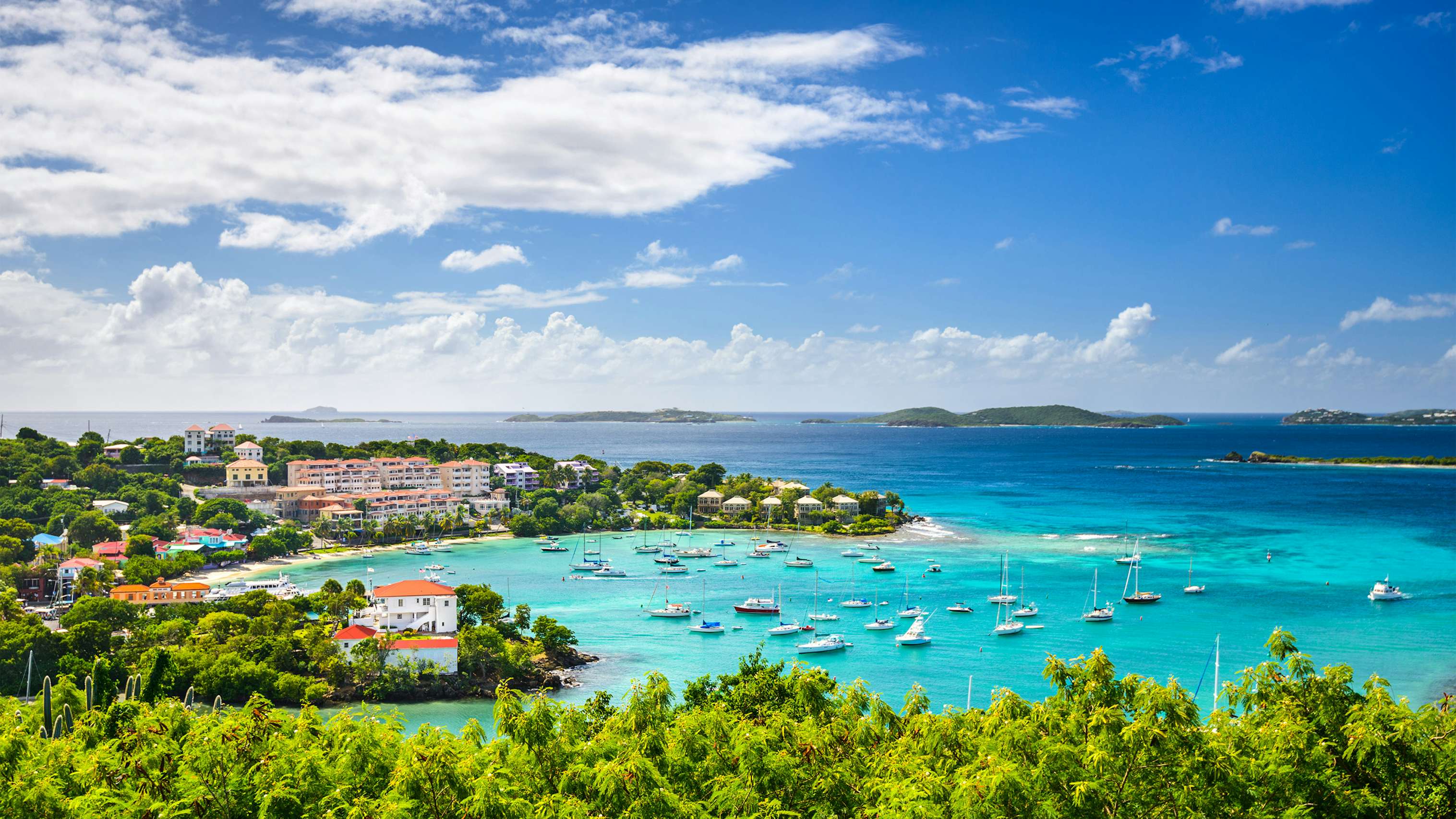 Leeward USVI Yacht Charter - Aerial of Cruz Bay, St John, United States Virgin Islands.