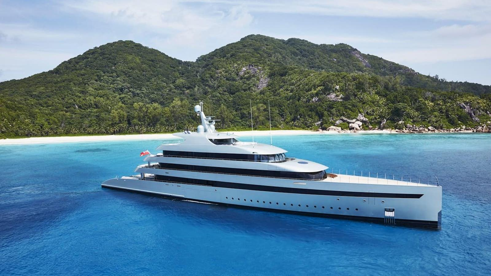 a white boat in the water aboard SAVANNAH Yacht for Sale