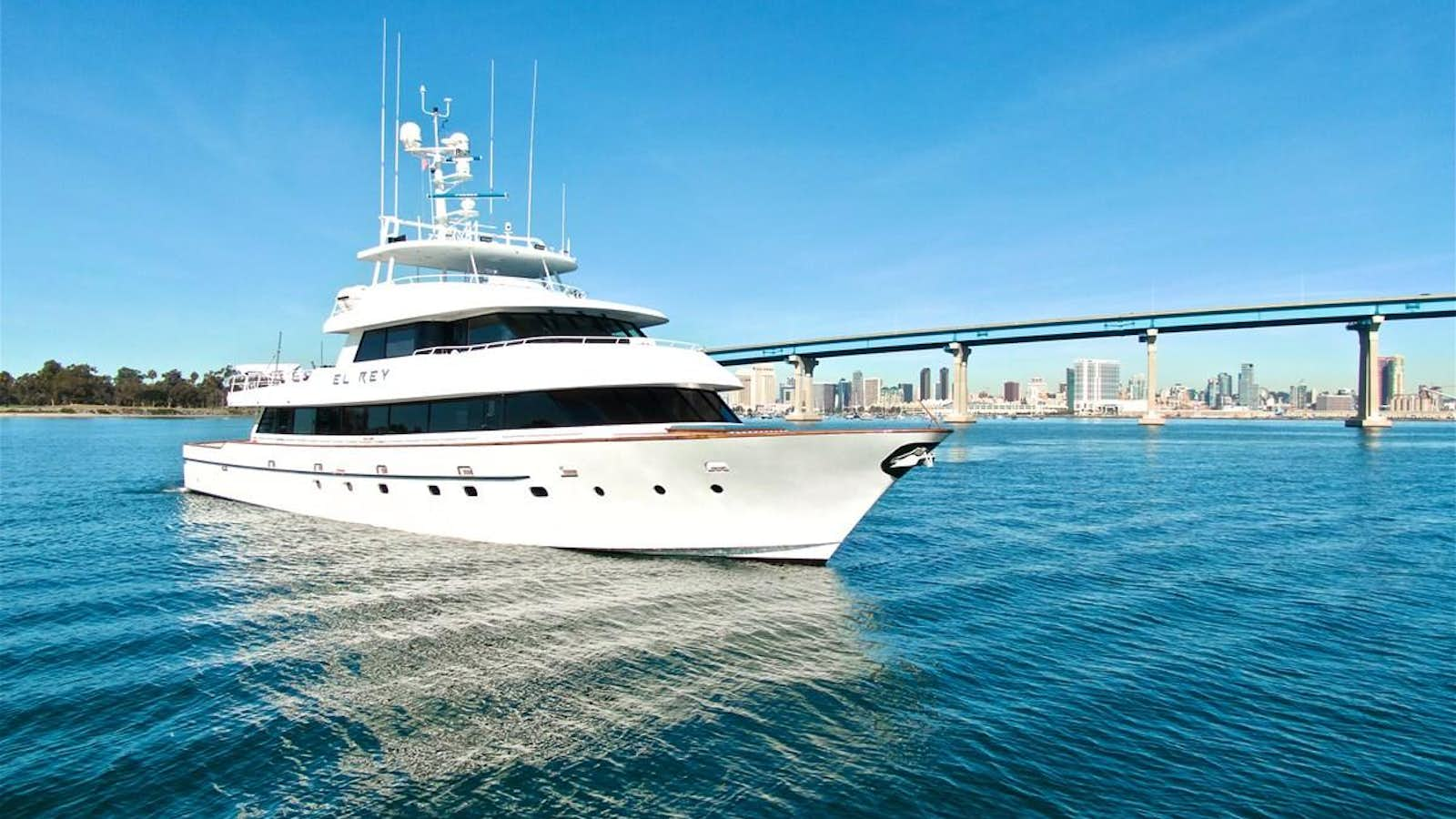 a boat sailing on the water aboard EL REY Yacht for Sale