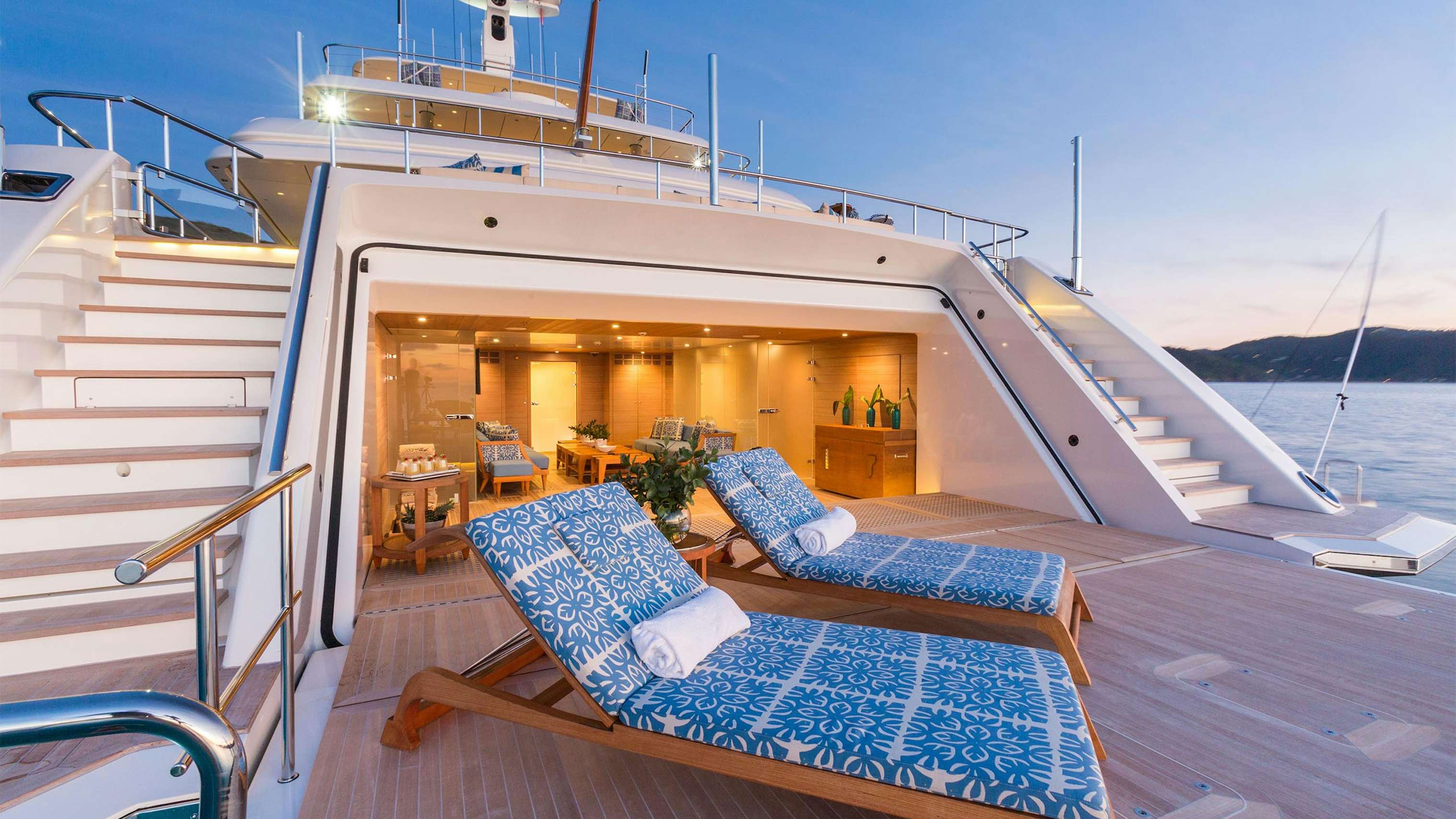 Beach club on superyacht for sale